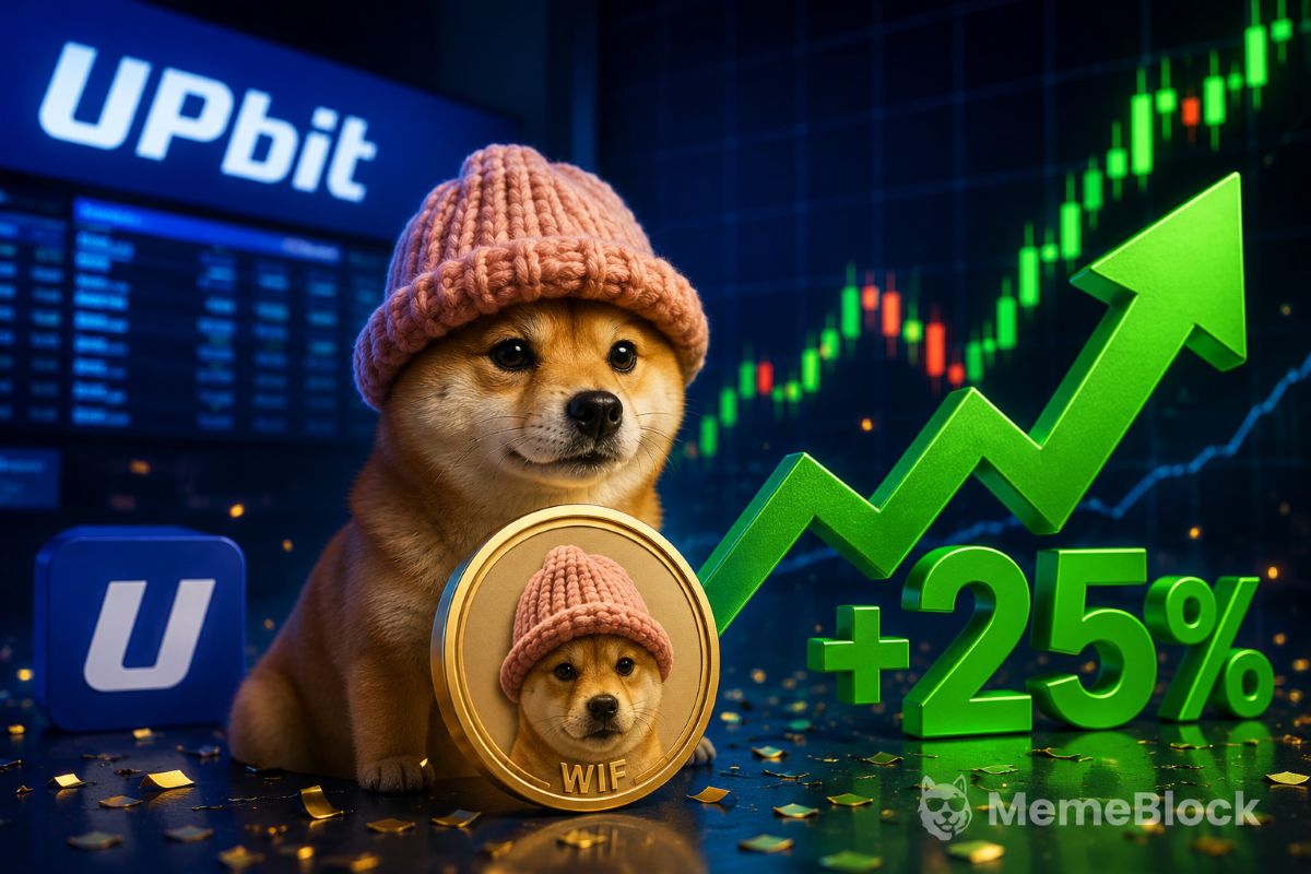 Dogwifhat Memecoin Jumps 25%